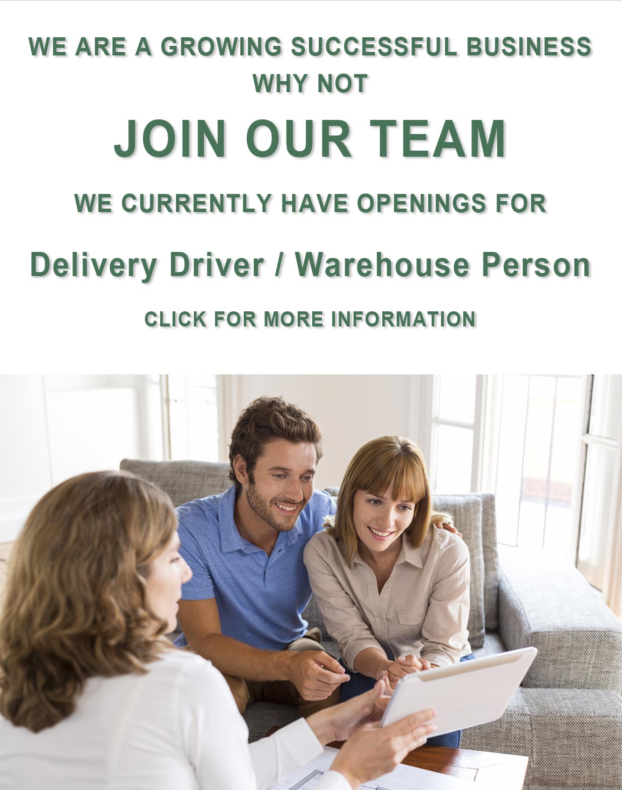 Webb House Furnishers - Vacancies